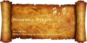 Hovanecz Viktor névjegykártya